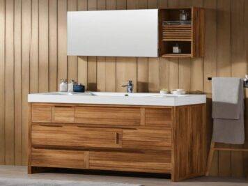 100 cm modern wooden furniture vanity unit white